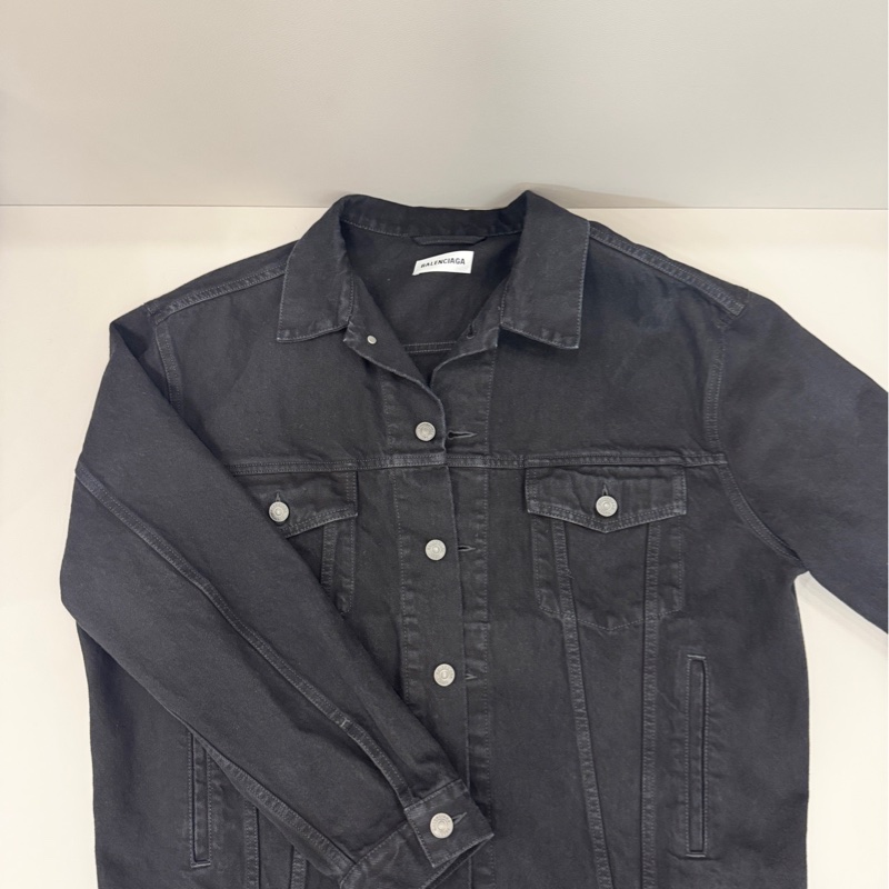 Balenciaga 巴黎世家 做舊施華洛世奇水鑽logo 夾克 黑-7