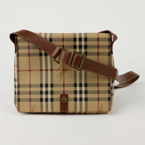 BURBERRY Haymarket 格紋翻蓋單肩斜背包
