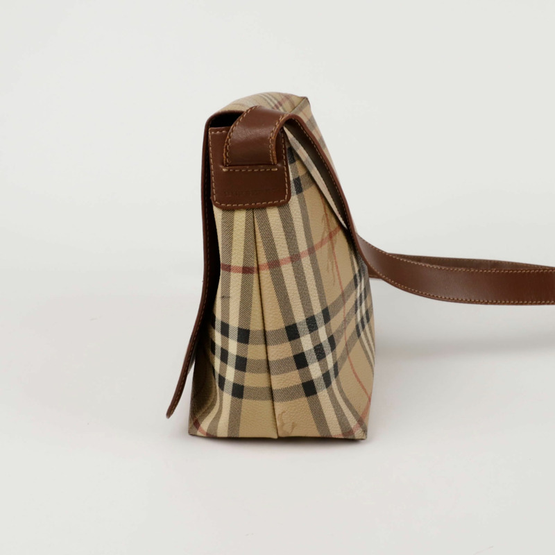 BURBERRY Haymarket 格紋翻蓋單肩斜背包-3