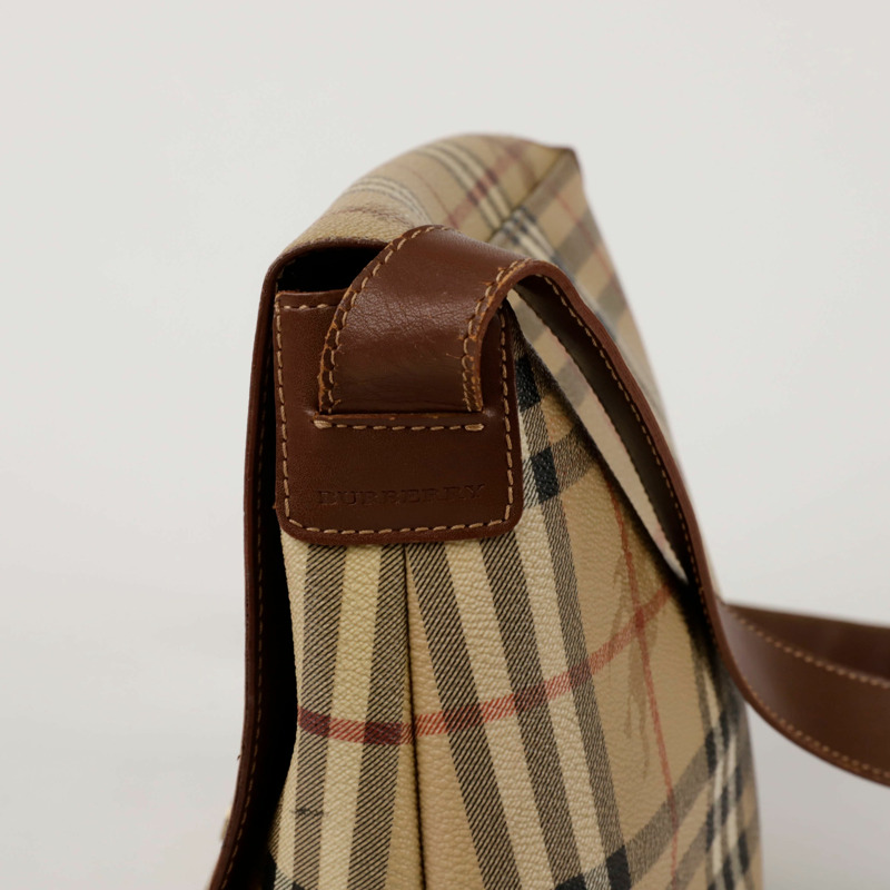 BURBERRY Haymarket 格紋翻蓋單肩斜背包-4
