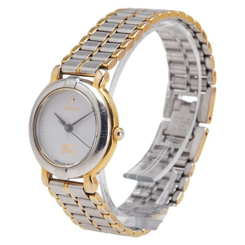 Burberry 女士石英腕錶，白色錶盤，不鏽鋼錶殼-1