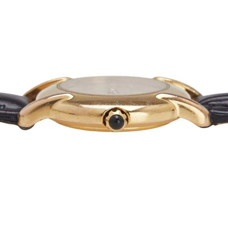 Fendi 女士腕錶，410L 石英機芯，金色錶盤，不鏽鋼和皮革錶帶（非原廠）-4