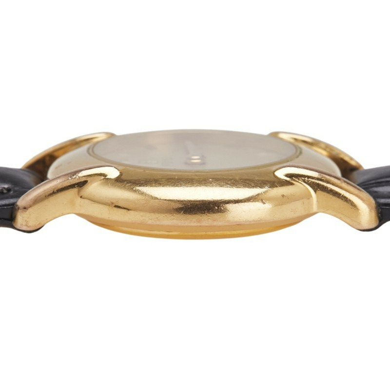 Fendi 女士腕錶，410L 石英機芯，金色錶盤，不鏽鋼和皮革錶帶（非原廠）-5