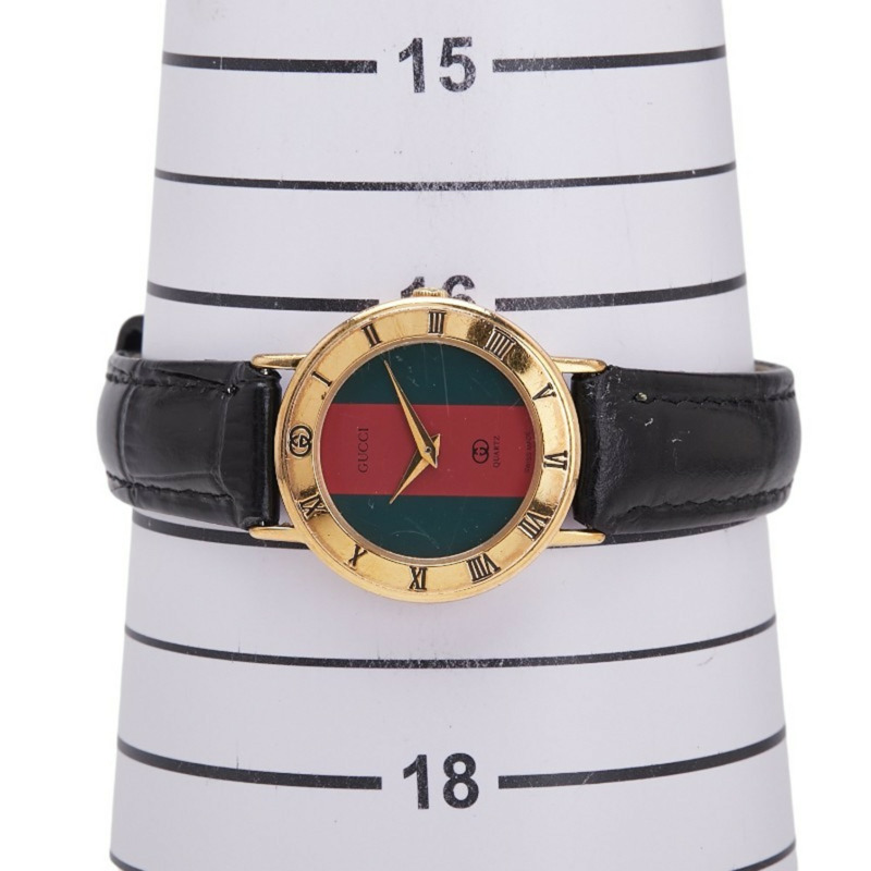 Gucci Sherry Line 錶盤錶帶（非原廠）3001L 石英錶，多色錶盤，不鏽鋼和皮革材質，女士款-6