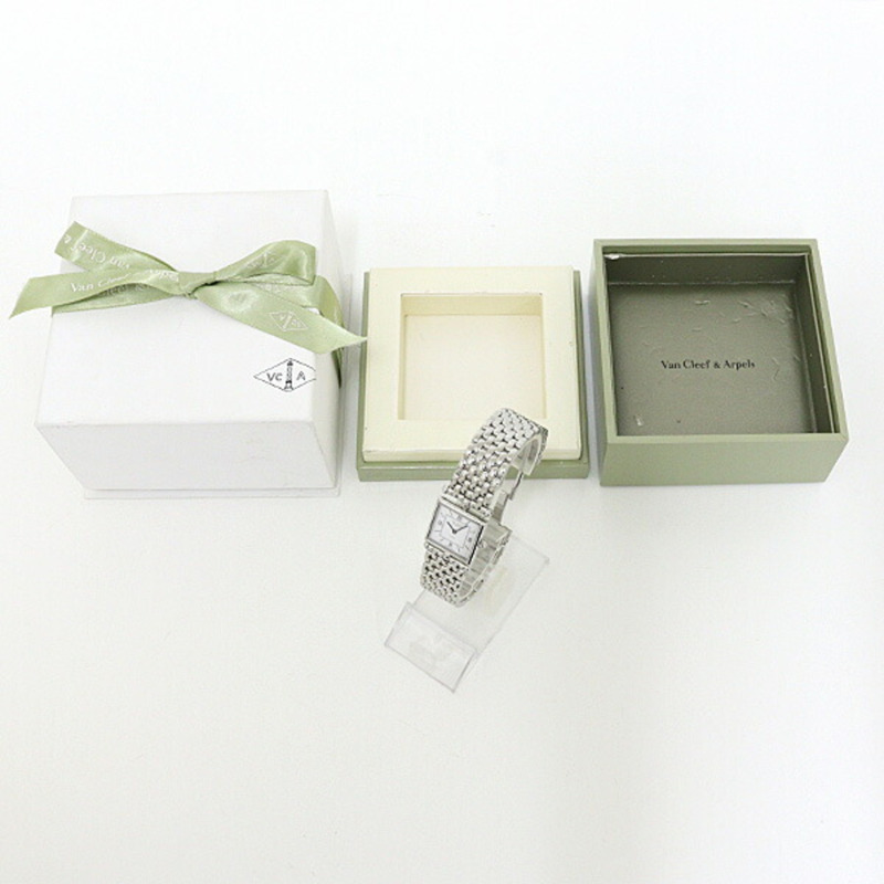 梵克雅寶女士經典 Cale 522642 腕錶，白色錶盤，不鏽鋼石英機芯-1