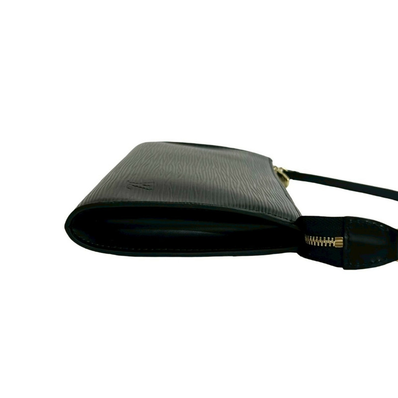 幾乎未使用的路易威登 Pochette Accessoires Epi 皮革迷你手提包黑色小袋 27794-5