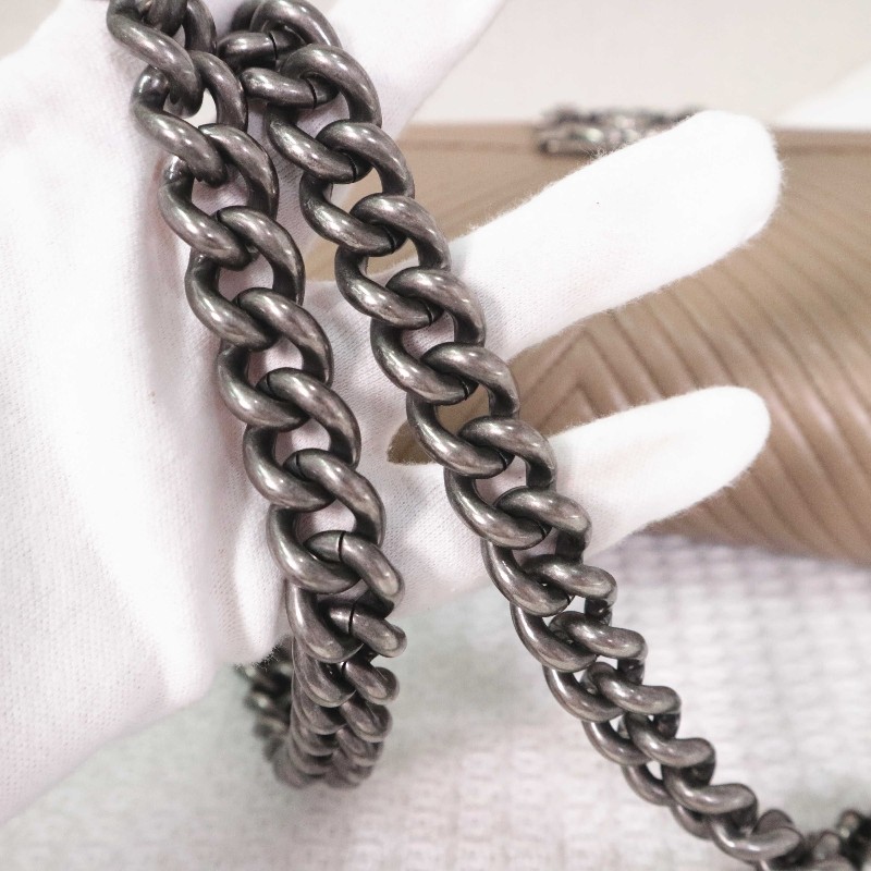CHANEL  奶茶色V紋 中號 LEBOY 鏈條包 25cm-20