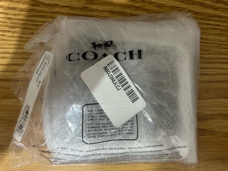 全新COACH 男士附鏈條雙折錢包 短夾 皮夾 CZ057 BLK-5