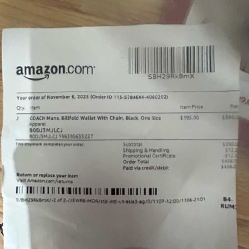 全新COACH 男士附鏈條雙折錢包 短夾 皮夾 CZ057 BLK-6