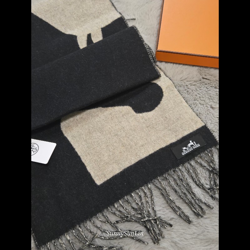 Hermes愛馬仕馬頭love story圍巾-14