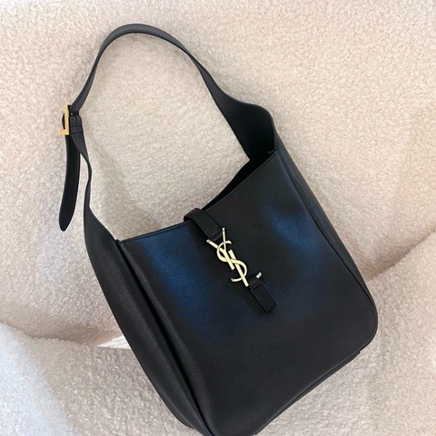 【全 🆕】 YSL hobo small LE5A7 金色Logo粒面牛 皮 Hobo 小號 單肩袋 713938AAAUQ1000