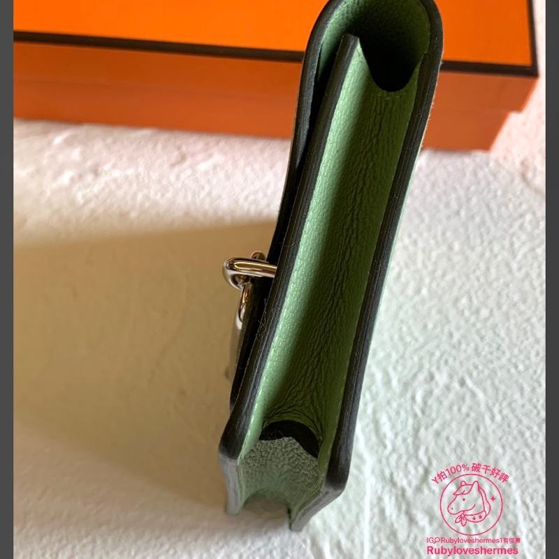 Rubyloveshermes愛馬仕roulis slim wallet牛油果綠腰包｜手拿包hermes-4
