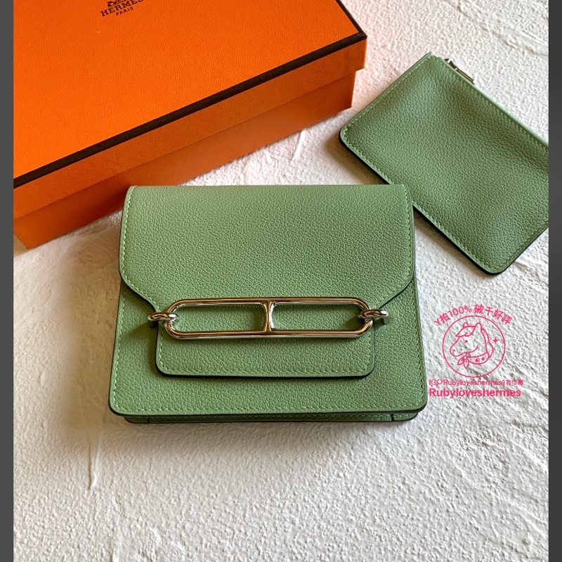 Rubyloveshermes愛馬仕roulis slim wallet牛油果綠腰包｜手拿包hermes-5