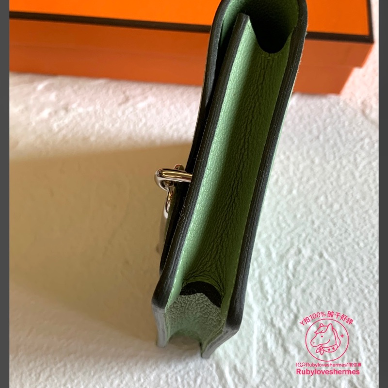 Rubyloveshermes愛馬仕roulis slim wallet牛油果綠腰包｜手拿包hermes-7