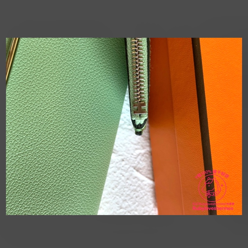 Rubyloveshermes愛馬仕roulis slim wallet牛油果綠腰包｜手拿包hermes-8