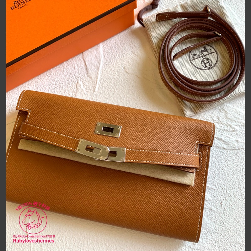 Rubyloveshermes愛馬仕kelly to go金棕銀釦釦woc肩斜背包hermes-8