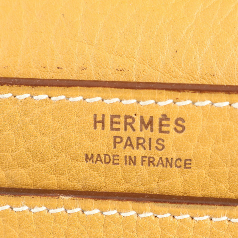 愛馬仕 Hermès Faco 〇O 男士米色皮革手拿包/皮夾/收納包，飾有品牌標誌。-8