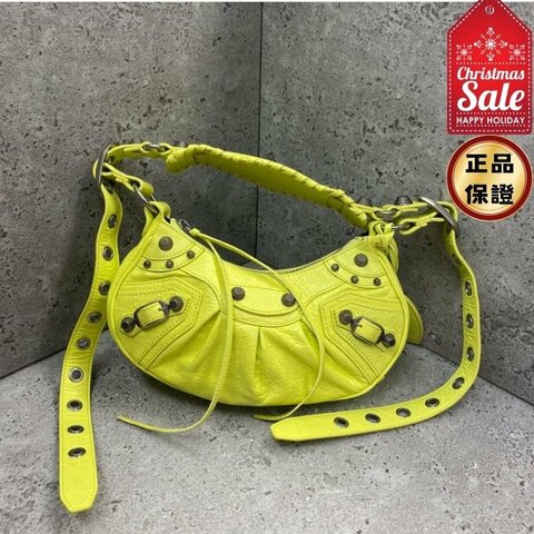 🎊佳節特賣🎁Balenciaga 671309 小羊皮 XS Le Cagole 包 萊姆黃