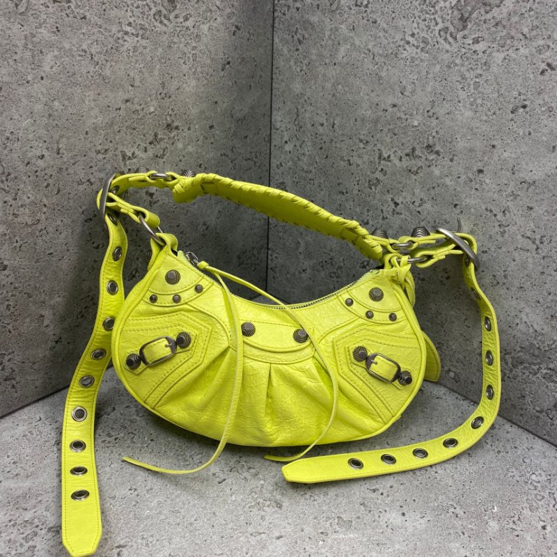 🎊佳節特賣🎁Balenciaga 671309 小羊皮 XS Le Cagole 包 萊姆黃-2