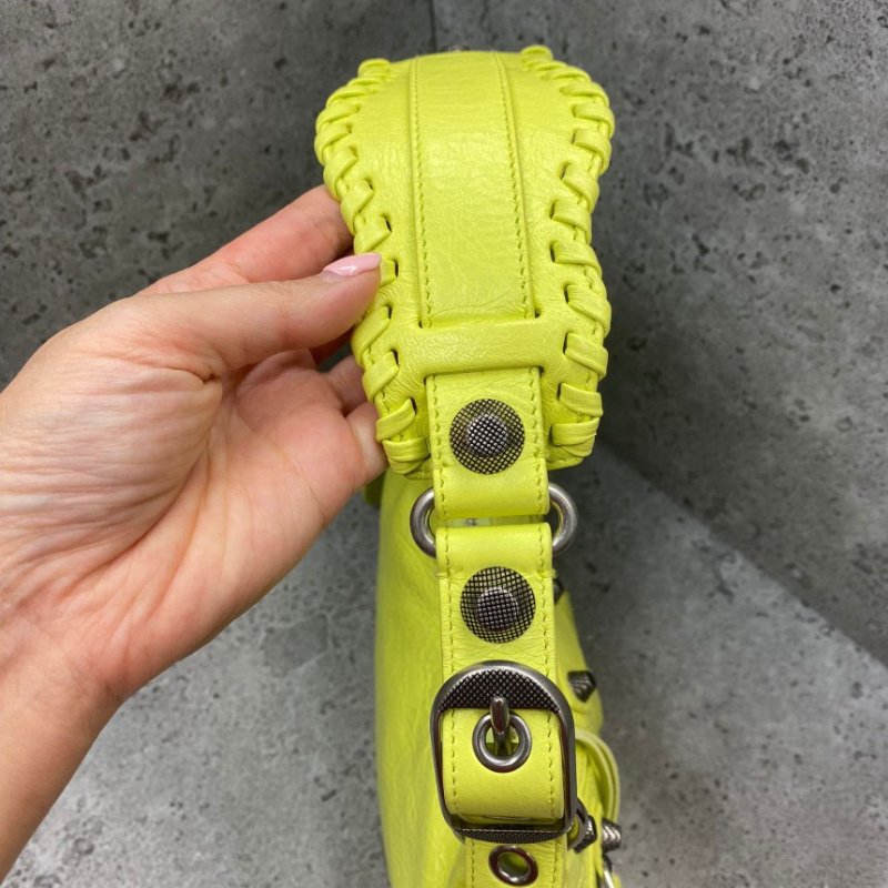 🎊佳節特賣🎁Balenciaga 671309 小羊皮 XS Le Cagole 包 萊姆黃-12