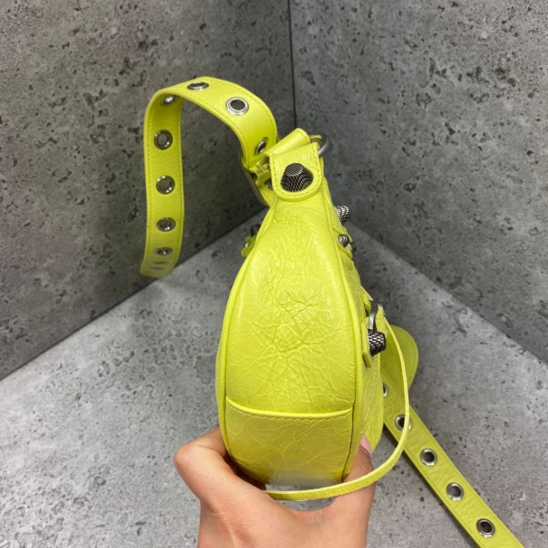 🎊佳節特賣🎁Balenciaga 671309 小羊皮 XS Le Cagole 包 萊姆黃-13