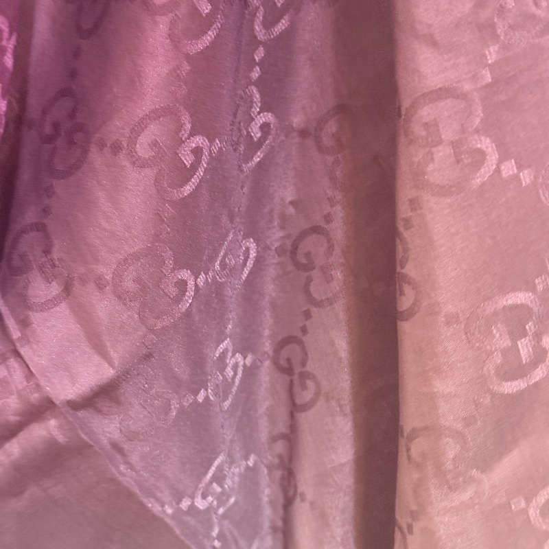 『全新閒置品』古馳Gucci提花GG logo絲巾漸層雙色絲巾-6