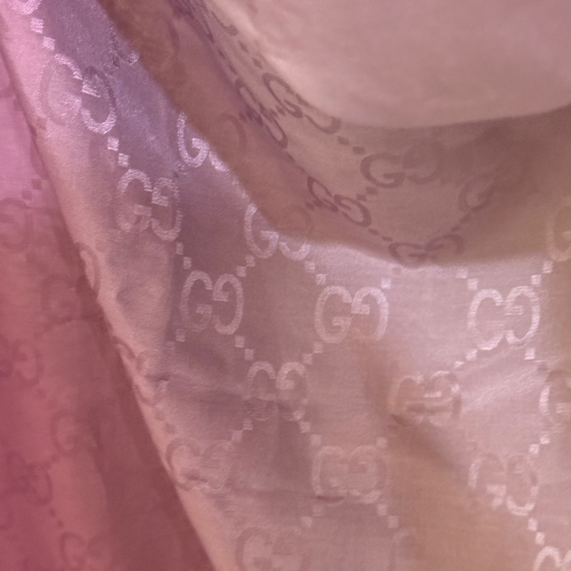 『全新閒置品』古馳Gucci提花GG logo絲巾漸層雙色絲巾-7