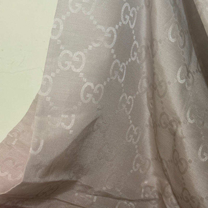 『全新閒置品』古馳Gucci提花GG logo絲巾漸層雙色絲巾-10