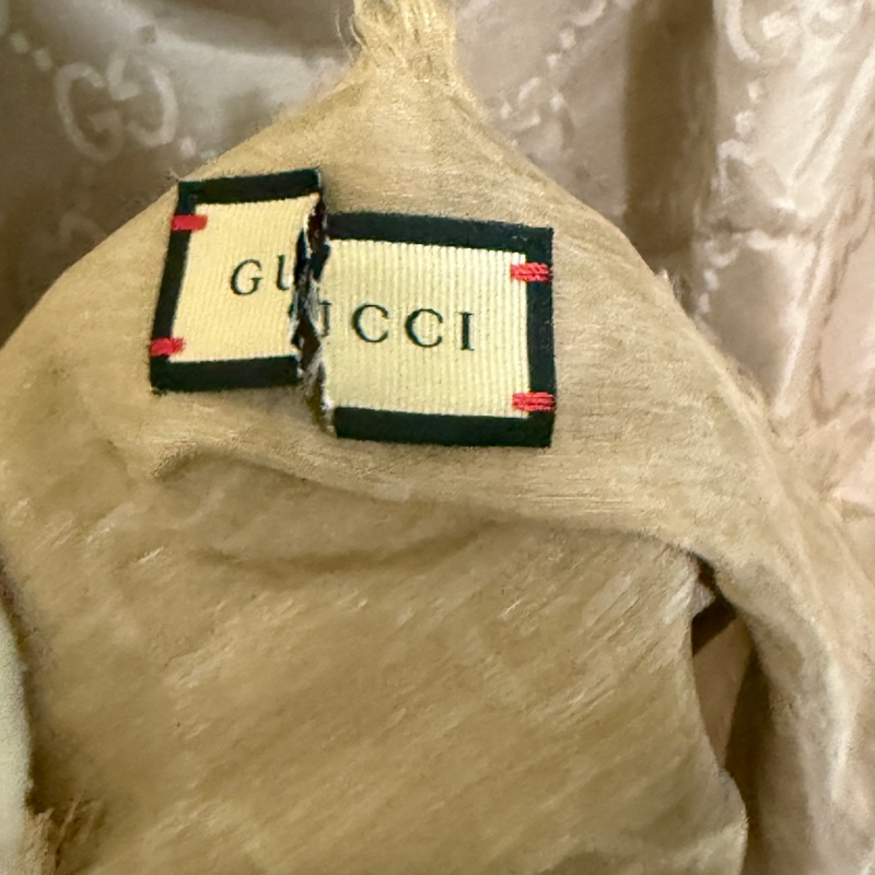 『全新閒置品』古馳Gucci提花GG logo絲巾漸層雙色絲巾-14