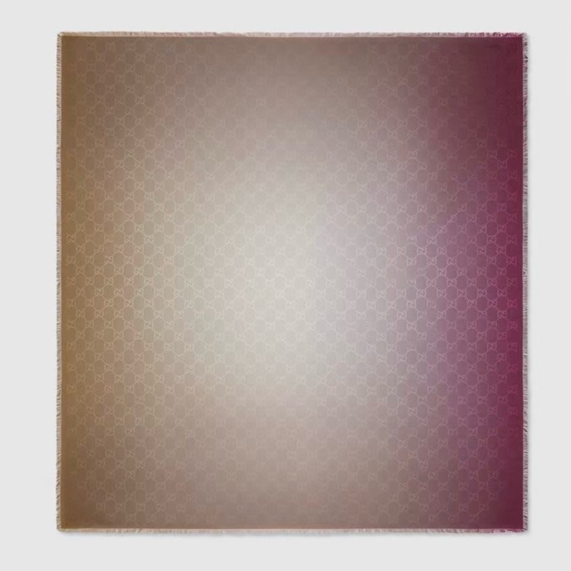 914intheair精品代購『全新閒置品』古馳Gucci提花GG logo絲巾漸層雙色絲巾-5