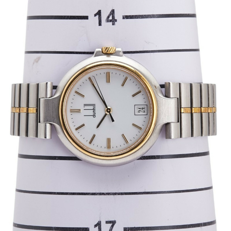 登喜路千禧石英腕錶，白色錶盤，不鏽鋼錶殼，女款-6