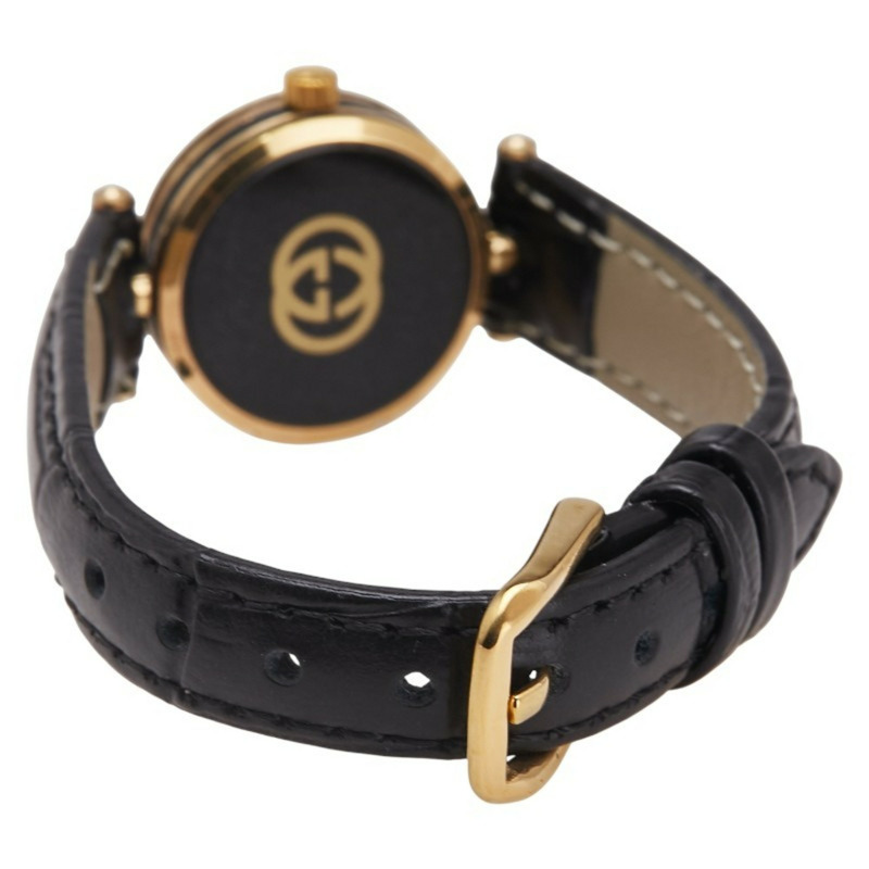 Gucci 女士腕錶錶帶（非原廠），2040L 石英機芯，銀色錶盤，鍍層皮革。-2