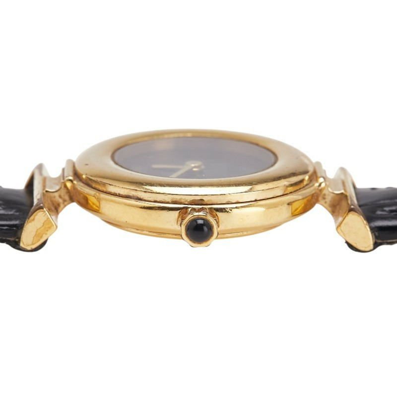 Fendi FF 標誌錶帶（非原廠）腕錶，320L 石英機芯，黑色錶盤，鍍層皮革錶帶，女士款，FENDI-4