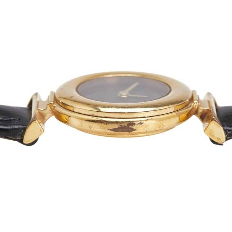 Fendi FF 標誌錶帶（非原廠）腕錶，320L 石英機芯，黑色錶盤，鍍層皮革錶帶，女士款，FENDI-5