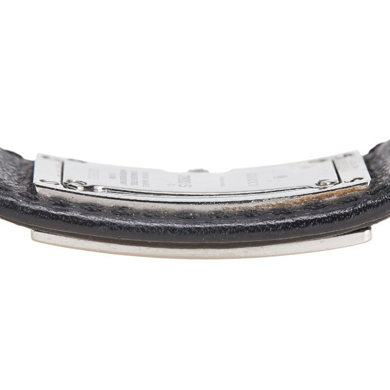 Gucci 7800S 石英手鐲腕錶,黑色錶盤,不鏽鋼錶帶,皮革錶帶,女士款-5