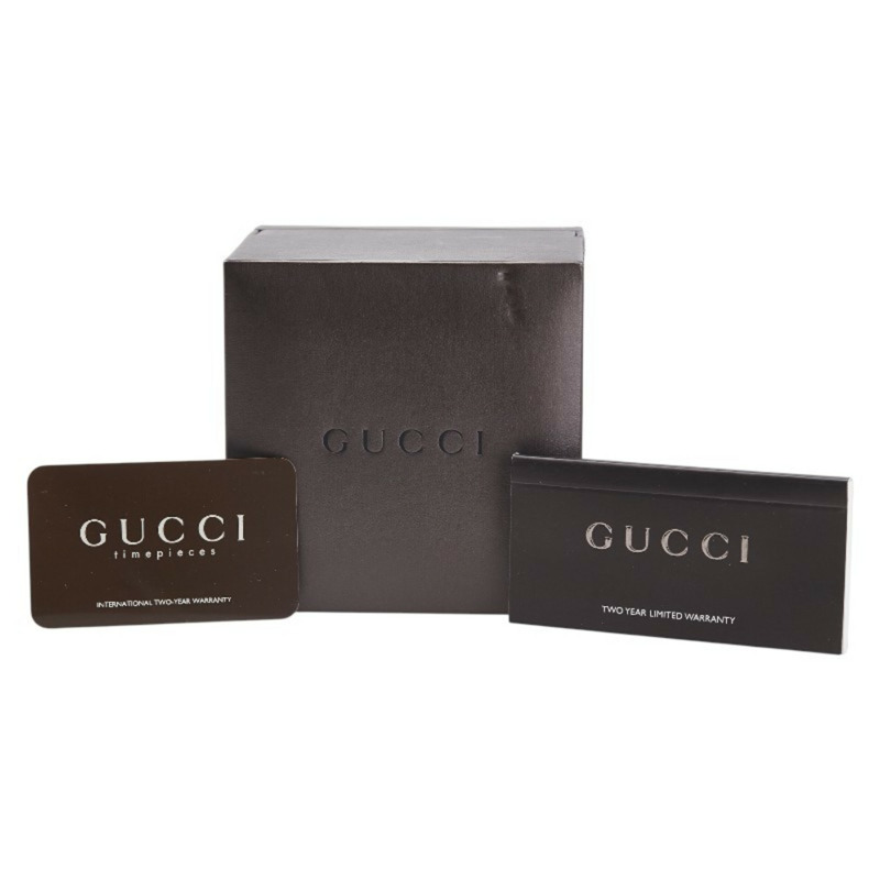 Gucci 7800S 石英手鐲腕錶,黑色錶盤,不鏽鋼錶帶,皮革錶帶,女士款-7
