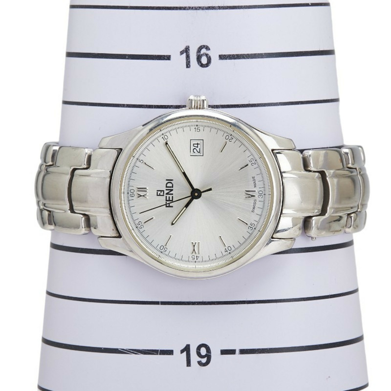 芬迪男士腕錶，210G石英機芯，銀色錶盤，不鏽鋼錶殼-6
