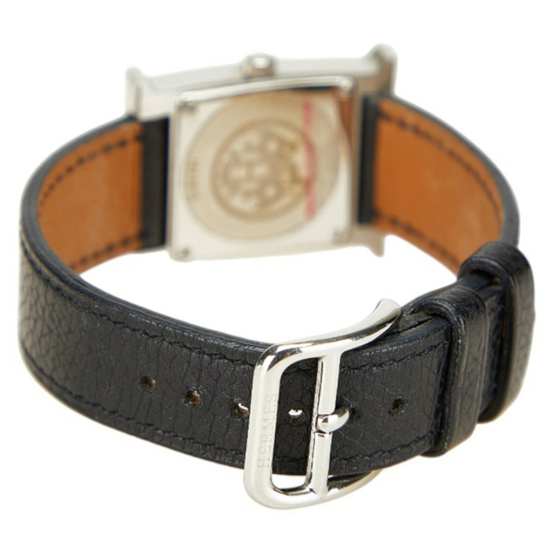 愛馬仕H系列腕錶，璣鏤紋飾，型號HH1.210，石英機芯，粉紅色錶盤，不鏽鋼錶殼，女士款，愛馬仕-2