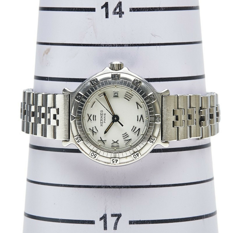 愛馬仕 Captain Nemo 女士腕錶，10ATU 石英機芯，白色錶盤，不鏽鋼錶殼-6