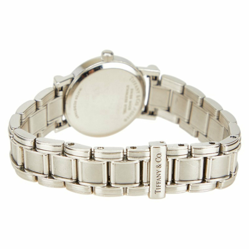 Tiffany & Co.) 復古 Atlas 女士腕錶，舊款，石英機芯，黑色錶盤，不鏽鋼錶殼-2