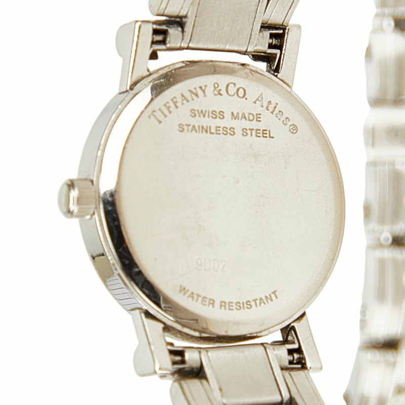 Tiffany & Co.) 復古 Atlas 女士腕錶，舊款，石英機芯，黑色錶盤，不鏽鋼錶殼-3