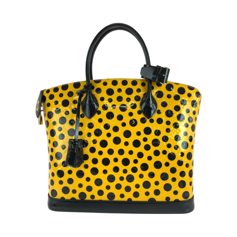 路易威登 (LOUIS VUITTON) Lockit MM 黃黑色金色五金漆皮女士手提包 M91398-0