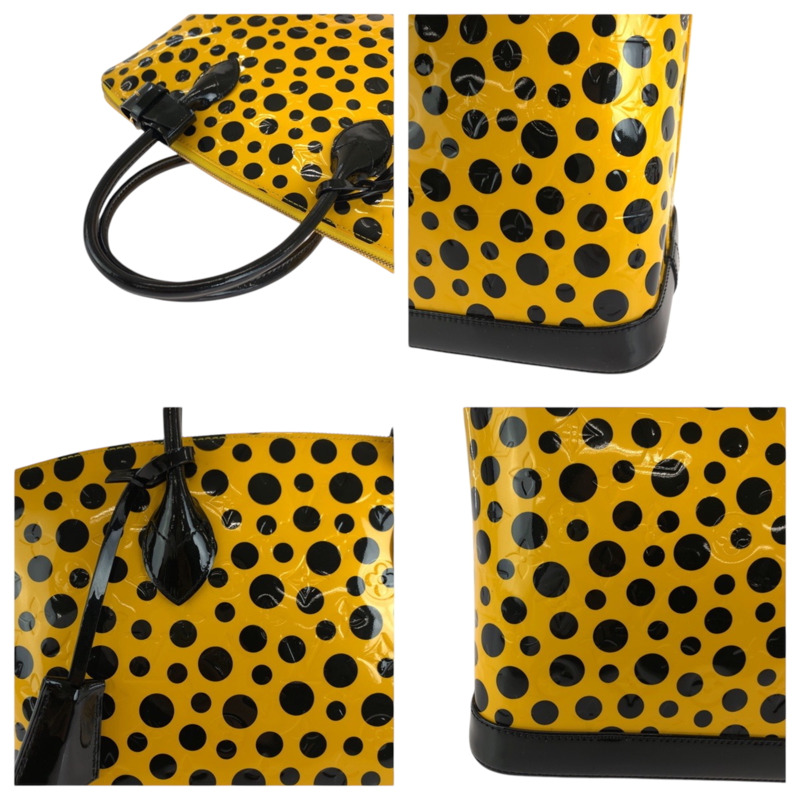 路易威登 (LOUIS VUITTON) Lockit MM 黃黑色金色五金漆皮女士手提包 M91398-4