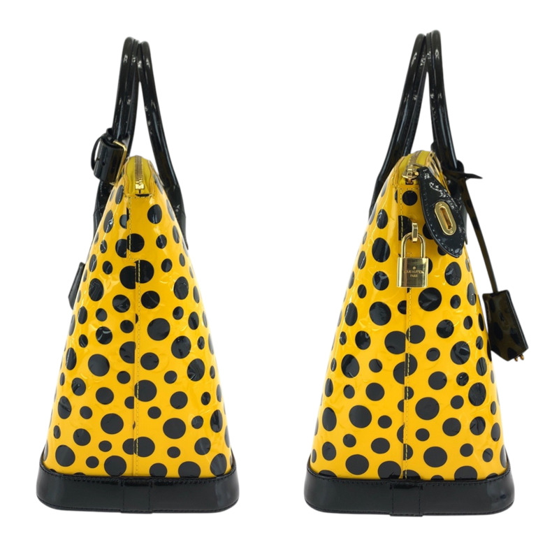 路易威登 (LOUIS VUITTON) Lockit MM 黃黑色金色五金漆皮女士手提包 M91398-7