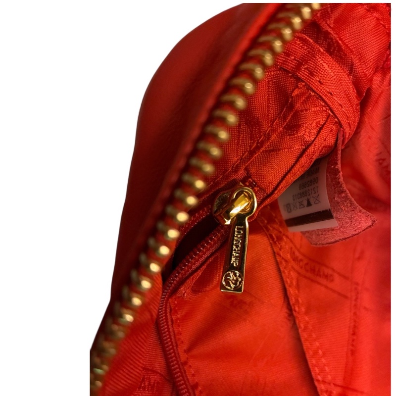 🛍️【Longchamp 橘紅真皮公事包/電腦包】型號1212888313 | 經典停產款 | 法國牛皮 | 底部擴充 | 贈毛球 | 附購證-21