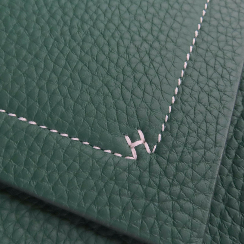 愛馬仕 Cabas Serie 31 Taurillon Clemence Vert Moyen 手提包，雙壓印，含防塵袋，法國製造，女士款-10