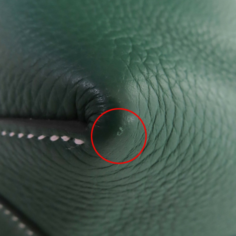 愛馬仕 Cabas Serie 31 Taurillon Clemence Vert Moyen 手提包，雙壓印，含防塵袋，法國製造，女士款-11