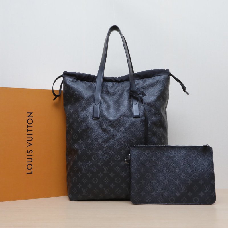 LOUIS VUITTON 黑色PVCCabaslight老花抽繩子母手提包2017肩背包-0