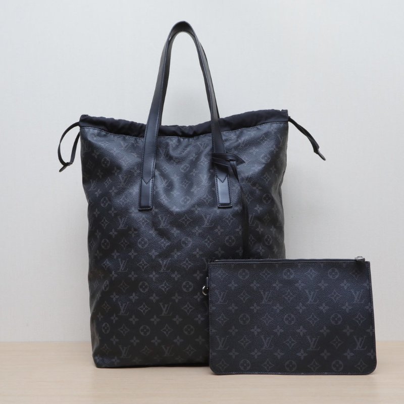 LOUIS VUITTON 黑色PVCCabaslight老花抽繩子母手提包2017肩背包-1