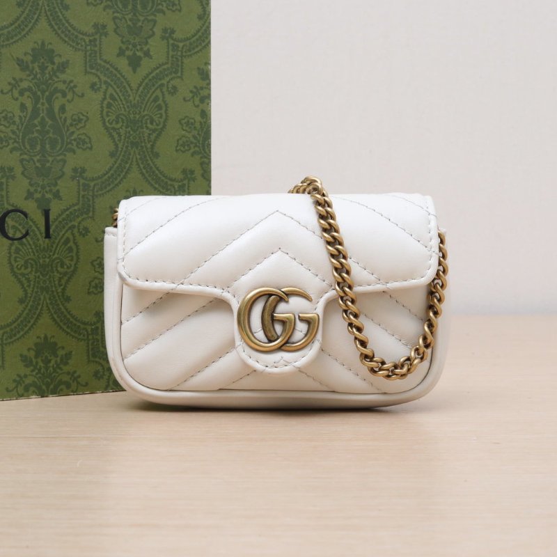 GUCCI 白色牛皮GGMarmont手提包12.5肩背包-0